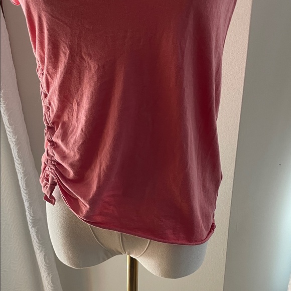 All Saints Aerie Rouched Coral Ruched Tee XS Tee - Picture 6 of 9